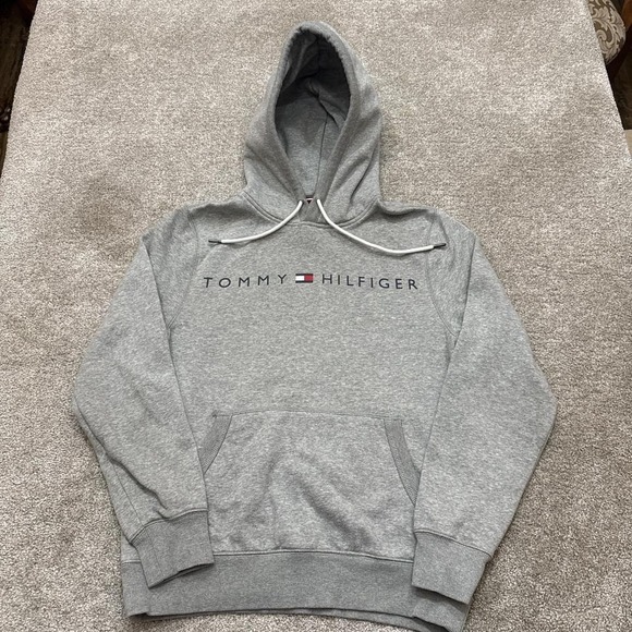2000s Tommy Hilfiger Grey Hoodie Small Vintage Streetwear - Picture 1 of 6